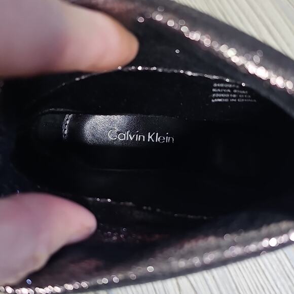 Calin Klein Kaiya Open Toe Suede heeled Ankle Boots Womens Size 6.5 - Picture 10 of 12